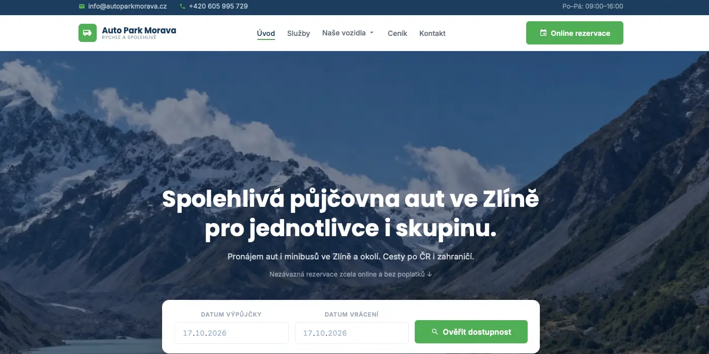 Rezervační a provozní systém pro půjčovny vozidel